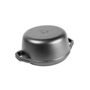 Ceaun din fonta cu capac tip tigaie grill - cuptor olandez Lodge Chef Collection 30,5 cm 5,6 litri - L-C6DD - Img 4