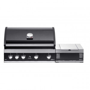 Gratar Grand Hall Maxim GTI4B-V pe gaz cu 5 arzatoare (4 inox + 1 infrarosu), incastrabil, gratare din fonta -  K04000199A cu arzator 