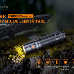 Lanternă EDC 1500 Lumeni 200 metri Fenix E28R - ADV-429-001 - Img 2