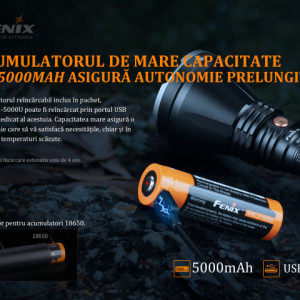 Lanterna profesionala de vanatoare Fenix HT18 1500 lumeni 925 metri 3