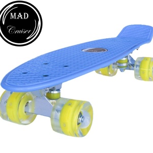 Penny board Mad Cruiser cu roti LED ABEC 7-albastru - Img 2