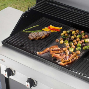 Plita din fonta cu 2 fete neteda si grill 43 x 24 cm Char-Broil - 140012 pe gratar