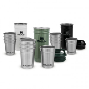 Set Stanley Butelca + 4 pahare Adventure The Nesting Shot Glass Set Hammertone Green - 10-01705-039 4