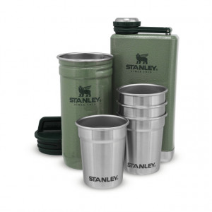 Set Stanley Butelca +4 pahare The Pre-Party Shotglass + Flask Hammertone Green - 10-01883-034 2