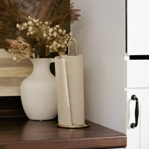 Suport prosoape de bucatarie Wenko Gina 32,5 cm inaltime diametru 12,5 cm auriu mat - 53249100 - Img 7