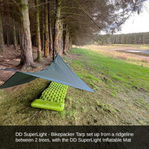 Tenda 3.7m x 2.3m Prelata DD Hammocks SuperLight - Bikepacker Tarp Olive Green - 707273931726 4
