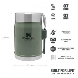 Termos mancare cu tacam Stanley The Legendary Food Jar + Spork Hammertone Green 0.4 l - 10-09382-004 3