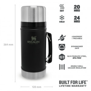 Termos pentru mancare Stanley The Legendary Classic Food Jar Matte Black Pebble 0.94L - 10-07937-004 3
