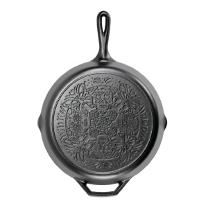 Tigaie adanca rotunda din fonta cu maner si logo Sugar Skull Lodge 30,5 cm - L-10SKULL