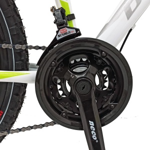 Bicicleta BR STORM 26", 21 viteze, frane pe disc, cadru otel 15", manete secventiale, alb/verde - Img 6