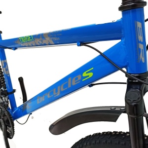 Bicicleta BR TARGET Carrier 29", 21 viteze, frane pe disc, cadru otel 17", manete secventiale, albastru/verde - Img 2