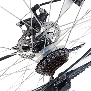Bicicleta BR TARGET Carrier 29", 21 viteze, frane pe disc, cadru otel 17", manete secventiale, alb\negru - Img 4