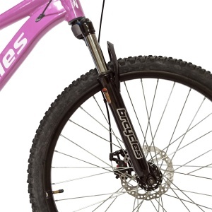 Bicicleta BR Tornado 26", 21 viteze, frane pe disc, cadru din aluminiu 13.5", manete secventiale, roz - Img 5