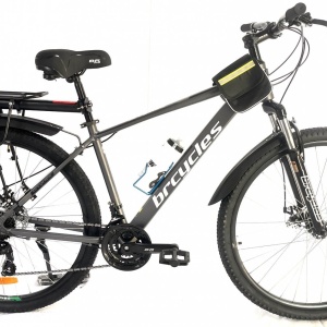 Bicicleta BR TORNADO Carrier 29", 21 viteze, frane pe disc, cadru aluminiu 15", manete secventiale, gri