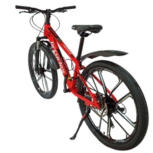 Bicicleta BR Tornado ProMG 24", jante MAGNEZIU, 21 viteze, frane pe disc, cadru din aluminiu 13", manete secventiale, rosu - Img 3