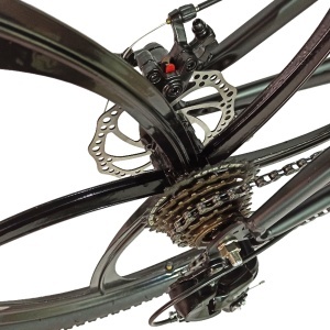 Bicicleta BR Tsunami ProMG 24", cadru otel 13", jante magneziu, manete secventiale, frane disc, 21 viteze, negru - Img 12