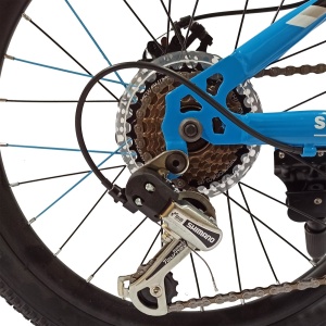Bicicletă copii BR Inspire 20", 7 viteze, frâne pe disc, cadru oțel 12", manete Revoshift, albastru, varsta 7 - 10 ani - Img 8