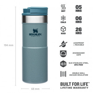 Cana Termoizolanta Stanley The NeverLeak™ Travel Mug Hammertone Ice 0.35L - 10-09855-009 3
