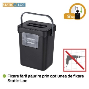 Cos de gunoi cu maner Tago 5 litri Wenko Black Outdoor Kitchen - 55027100 - Img 6
