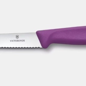 Cutit pentru friptura Victorinox Swiss Classic Steak&Pizza Knife, lama 11cm, Purple - 6.7235.C1