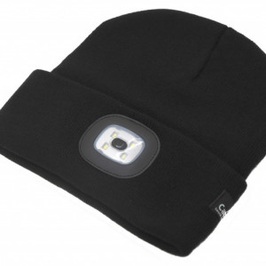 Fes negru cu lanterna cu LED si incarcare usb Cattara TT14021 - Img 2