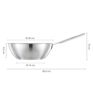 FISKARS Tigaie wok, din otel inoxidabil, antiaderenta, Fiskars All Steel, Ø 28 cm - 1064747 - Img 3