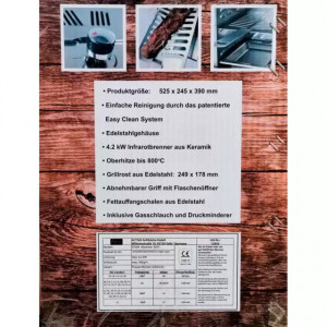 Gratar pe gaz cu arzator infrarosu Steak Machine Activa - 12930 8