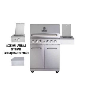 Gratar pe gaz din inox ALL GRILL Allrounder L cu 4.1 arzatoare si arzator ceramic pentru rotisor - 100304 - Img 2
