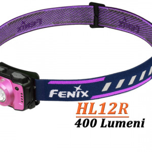 Lanterna frontala Fenix HL12R Reincarcabila 400 lumeni 64 metri violet