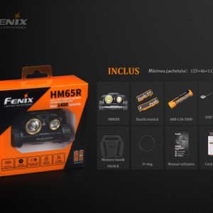 Lanterna frontala Fenix HM65R Reincarcabila 1400lumeni 163 metri 7