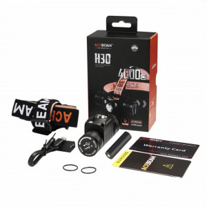 Lanterna profesionala pentru cap Acebeam H30 R+UV, 4000 lumeni, 208 m 3