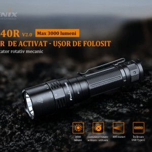 Lanterna Tactica Reincarcabila Fenix PD36R 3000 Lumeni 405 Metri usor