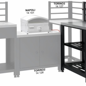 Masa cu rafturi modulara Torino 4 Cattara pentru bucatarie exterioara 80x47x123cm - TT14128 - Img 6