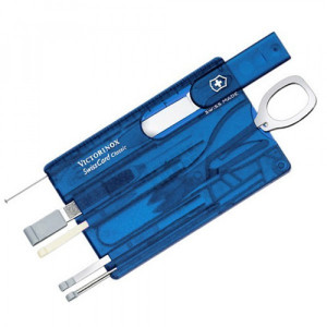 Multifunctional Victorinox SwissCard Classic, albastru transparent - 0.7122.T2