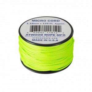 Paracord Micro Cord Atwood Rope MFG Neon Green 1.18mm - 38m - CD-MC1-NL-0Q
