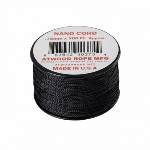 Paracord Nano Cord Atwood Rope MFG Black 0.75mm - 91m - CD-NC3-NL-01