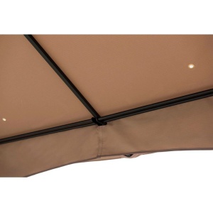 Pavilion gazebo din otel pentru gratar cu copertina Sunjoy LAURO 340cm x 340cm negru/bej - A101011900 - Img 5