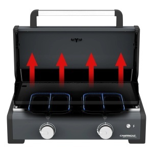 Plancha pe gaz Campingaz Onyx 2, 2 arzatoare, 6 kW, fonta emailata, aprindere electronica - 2218080 - Img 10