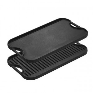 Plita din fonta cu 2 fete neteda si grill Lodge 51 x 26 cm - L-PGI3