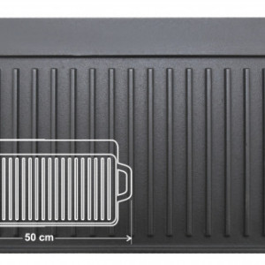 Plita pentru gratar cu doua fete din fonta 50x23x1,4cm Cattara TT13064 - Img 3