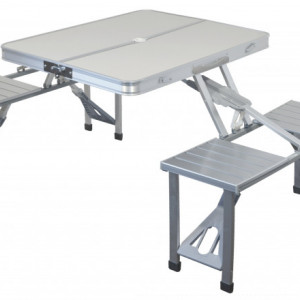 Set masa + scaune 4 persoane Ravenna Cattara, aluminiu, pliabil - TT13491