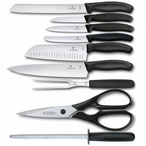Set Victorinox pentru Bucatarie, 9 piese, suport fag - 6.7193.9 3