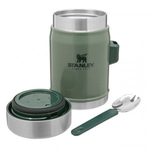 Termos mancare cu tacam Stanley The Legendary Food Jar + Spork Hammertone Green 0.4 l - 10-09382-004 4