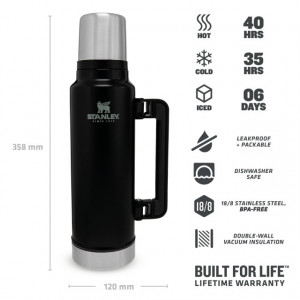Termos The Legendary Classic Bottle Large Matte Black Pebble 1.4 l - 10-08265-002 3