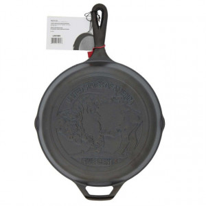Tigaie adanca rotunda din fonta cu maner si logo Buffalo Nickel Lodge 26 cm L-8SK3BN 2