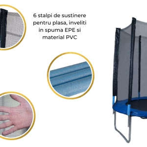 Trambulina si plasa de siguranta Sportmann 183 cm, Albastru - Img 11