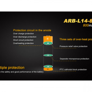 Acumulator Fenix 14500 - 800mAh - ARB-L 14-800 2