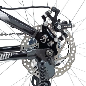 Bicicleta BR STORM 24", 21 viteze, frane pe disc, cadru otel 14", manete secventiale, negru/verde - Img 10