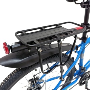 Bicicleta BR TARGET Carrier 29", 21 viteze, frane pe disc, cadru otel 17", manete secventiale, albastru/verde - Img 3