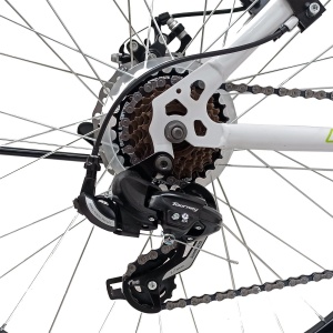 Bicicleta BR TARGET Carrier 29", 21 viteze, frane pe disc, cadru otel 17", manete secventiale, alb\negru - Img 5